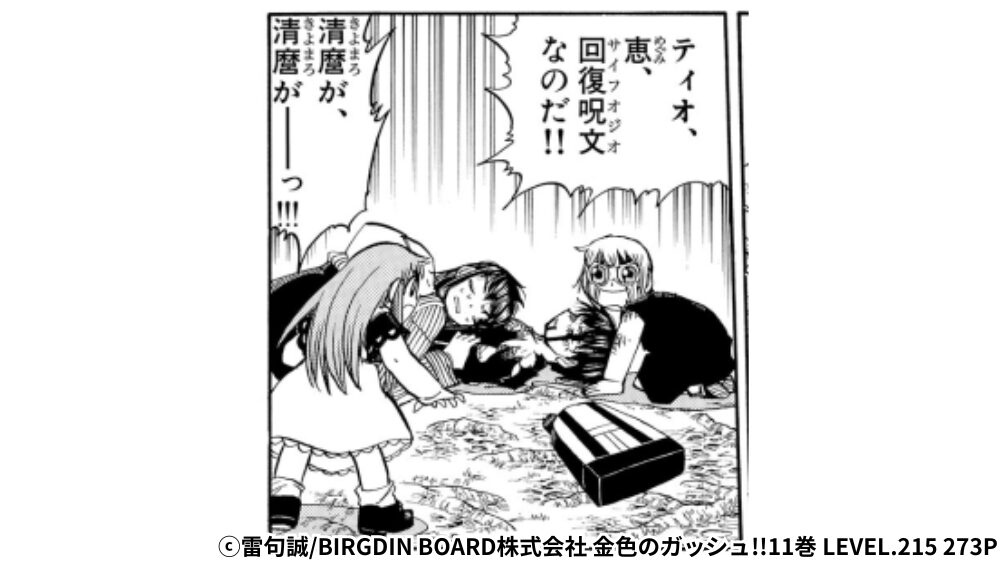 ガッシュが恵を呼ぶシーン